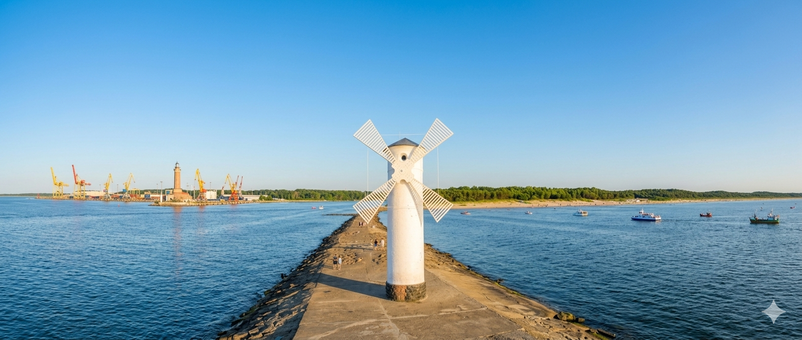 Stawa Młyny — symbol Świnoujścia na falochronie